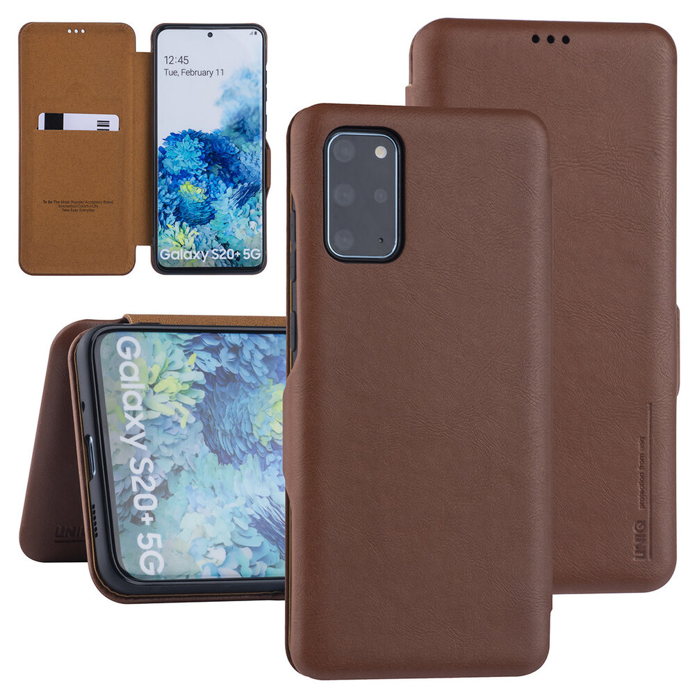 UNIQ Accessory Samsung Galaxy S20 Plus Marron Book type housse - Titulaire de la carte UNIQ Accessory Samsung Galaxy S20 Plus Marron Book type housse - Titulaire de la carte