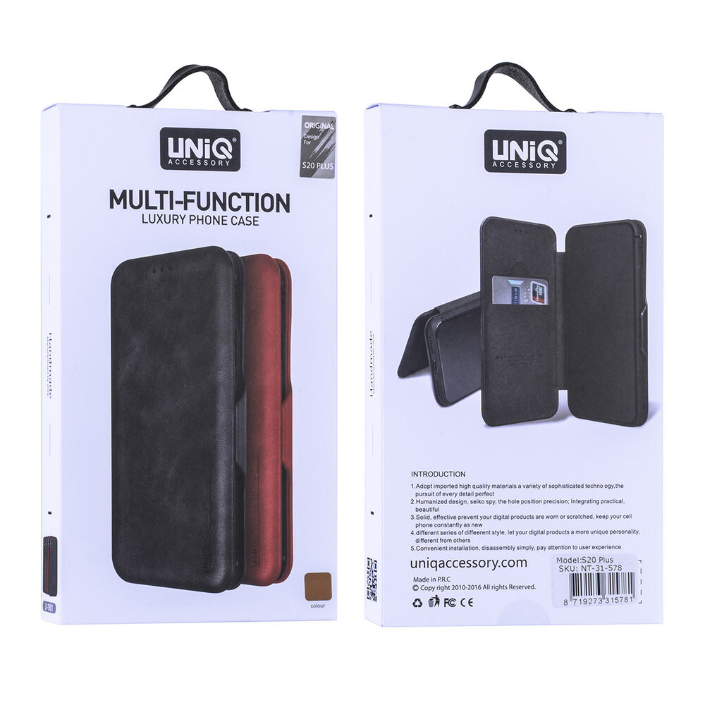UNIQ Accessory Samsung Galaxy S20 Plus Marron Book type housse - Titulaire de la carte UNIQ Accessory Samsung Galaxy S20 Plus Marron Book type housse - Titulaire de la carte
