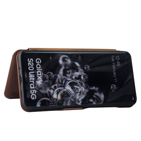 UNIQ Accessory Samsung Galaxy S20 Ultra Brown Book type case - Card Holder UNIQ Accessory Samsung Galaxy S20 Ultra Brown Book type case - Card Holder