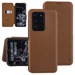Samsung Galaxy S20 Ultra Brun clair Book type housse - Titulaire de la carte