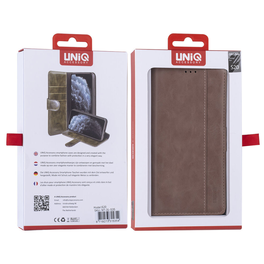 UNIQ Accessory Samsung Galaxy S20 Pink Book type case - PU leather UNIQ Accessory Samsung Galaxy S20 Pink Book type case - PU leather