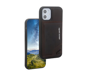 Pierre Cardin Pierre Cardin iPhone 12 - 12 Pro Backcover hoesje - Donker Bruin Pierre Cardin Pierre Cardin iPhone 12 - 12 Pro Backcover hoesje - Donker Bruin