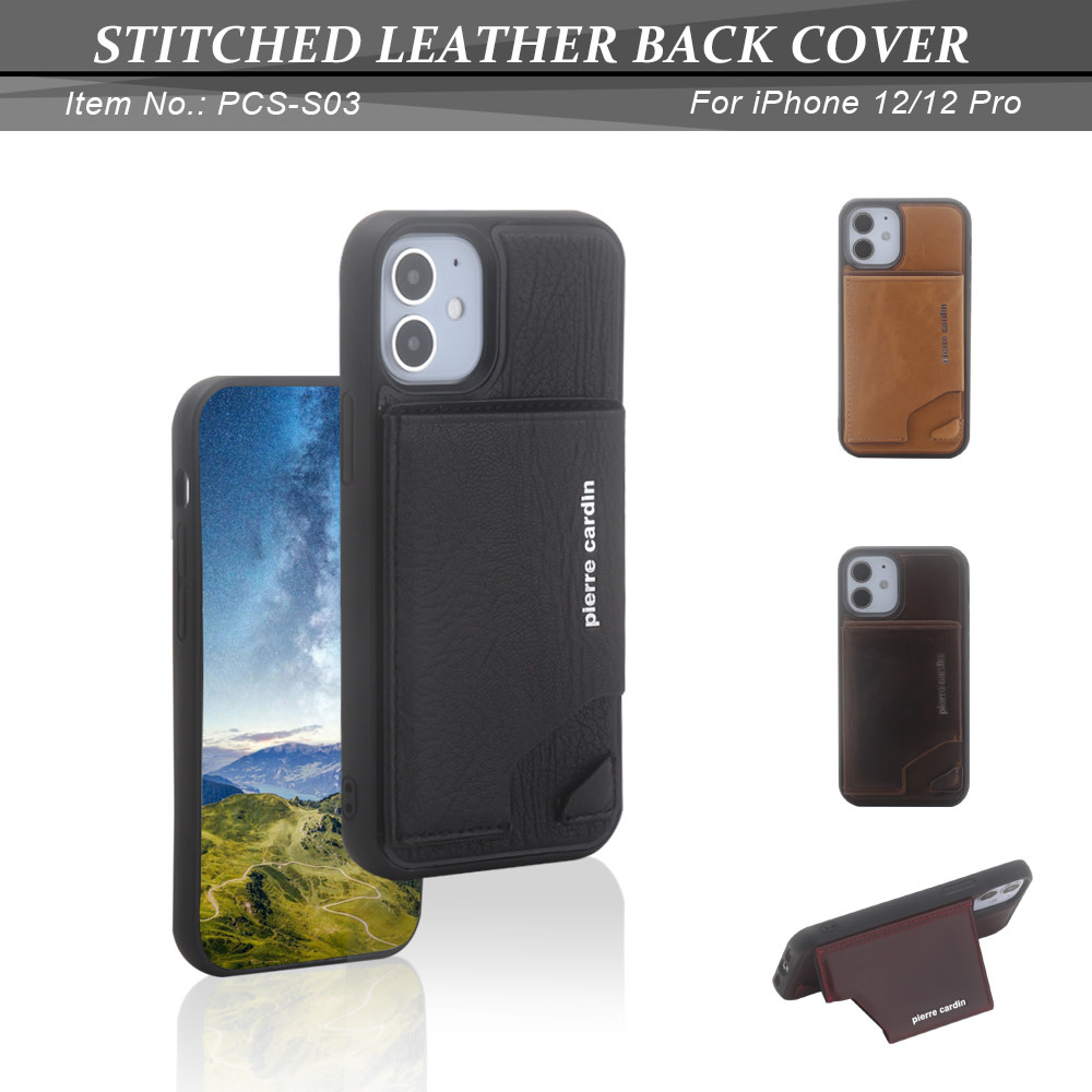 Pierre Cardin Pierre Cardin iPhone 12 - 12 Pro Backcover hoesje - Zwart, foto 2 van 2