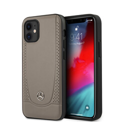 Mercedes-Benz Apple iPhone 12 Mini Brown Back cover case - Real Leather - Real Leather - Perforated Urban