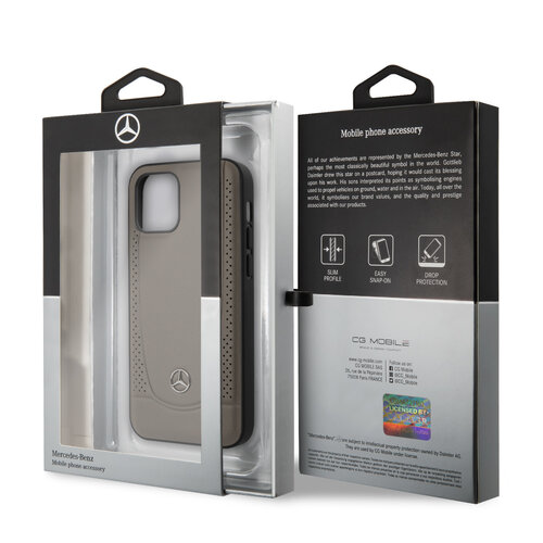 Mercedes-Benz Mercedes-Benz Apple iPhone 12 Mini Marron Back cover coque - Real Leather - Real Leather - Perforated Urban
