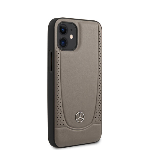 Mercedes-Benz Mercedes-Benz Apple iPhone 12 Mini Marron Back cover coque - Real Leather - Real Leather - Perforated Urban