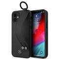 Mercedes-Benz Mercedes-Benz Apple iPhone 12 Mini Zwart Backcover hoesje - Real Leather - Hand Strap