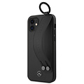 Mercedes-Benz Mercedes-Benz Apple iPhone 12 Mini Zwart Backcover hoesje - Real Leather - Hand Strap