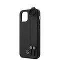 Mercedes-Benz Mercedes-Benz Apple iPhone 12 Mini Zwart Backcover hoesje - Real Leather - Hand Strap