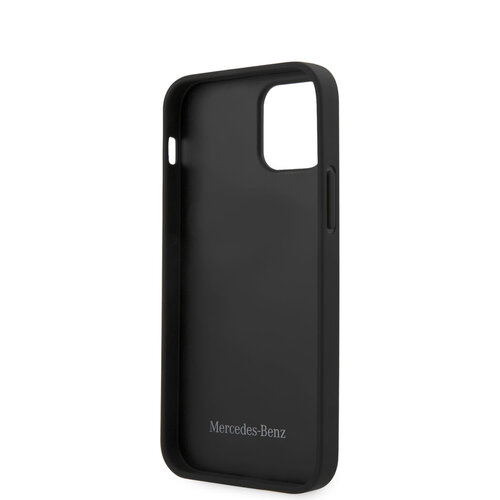 Mercedes-Benz Mercedes-Benz Apple iPhone 12 Mini Zwart Backcover hoesje - Real Leather - Hand Strap