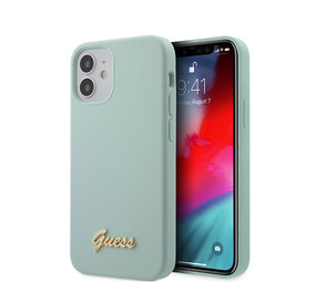 Guess Guess Apple iPhone 12 Mini Blau Back-Cover hul - Metall-Logo Guess Guess Apple iPhone 12 Mini Blau Back-Cover hul - Metall-Logo