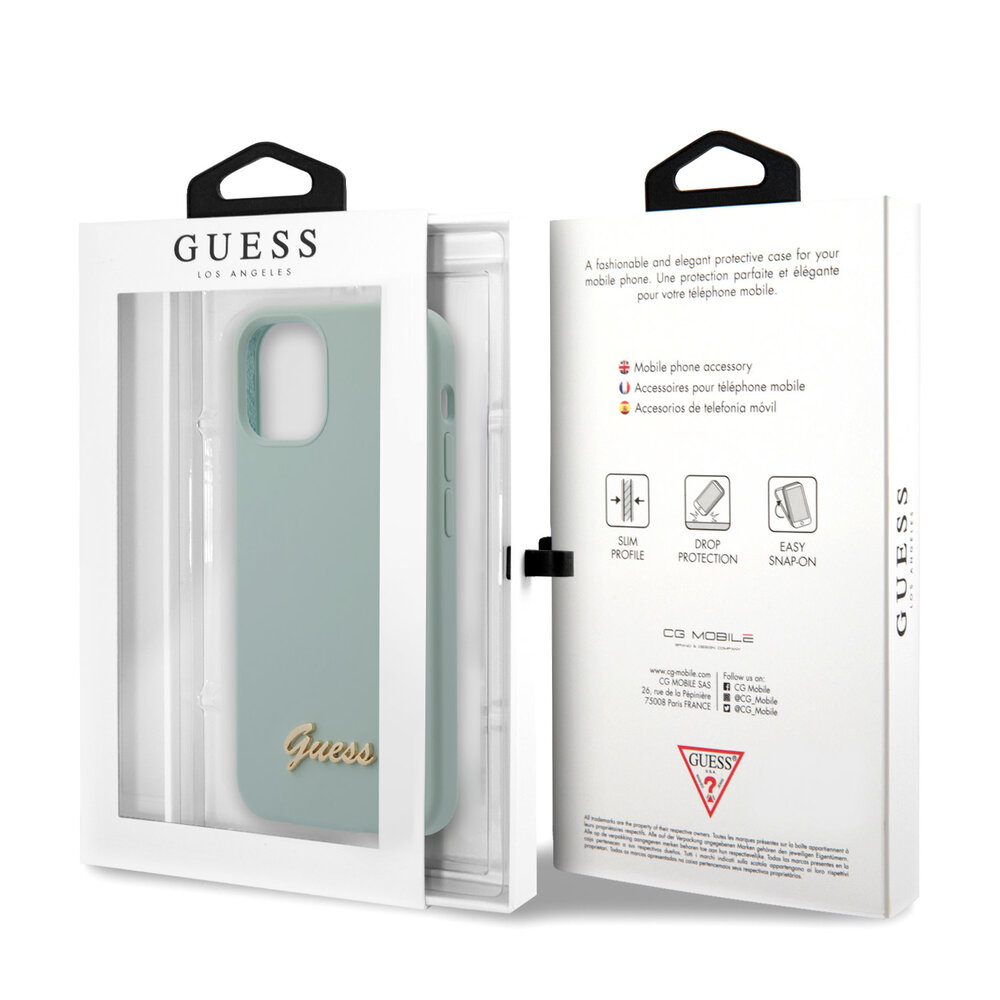 Guess Guess Apple iPhone 12 Mini Bleu Back cover coque - Logo métal Guess Guess Apple iPhone 12 Mini Bleu Back cover coque - Logo métal