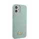Guess Guess Apple iPhone 12 Mini Blauw Backcover hoesje - Metal Logo Guess Guess Apple iPhone 12 Mini Blauw Backcover hoesje - Metal Logo
