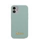 Guess Guess Apple iPhone 12 Mini Blauw Backcover hoesje - Metal Logo Guess Guess Apple iPhone 12 Mini Blauw Backcover hoesje - Metal Logo
