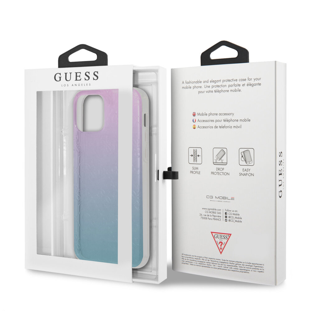 Guess Guess Apple iPhone 12 Pro Max Blauw Backcover hoesje - Gradient Guess Guess Apple iPhone 12 Pro Max Blauw Backcover hoesje - Gradient