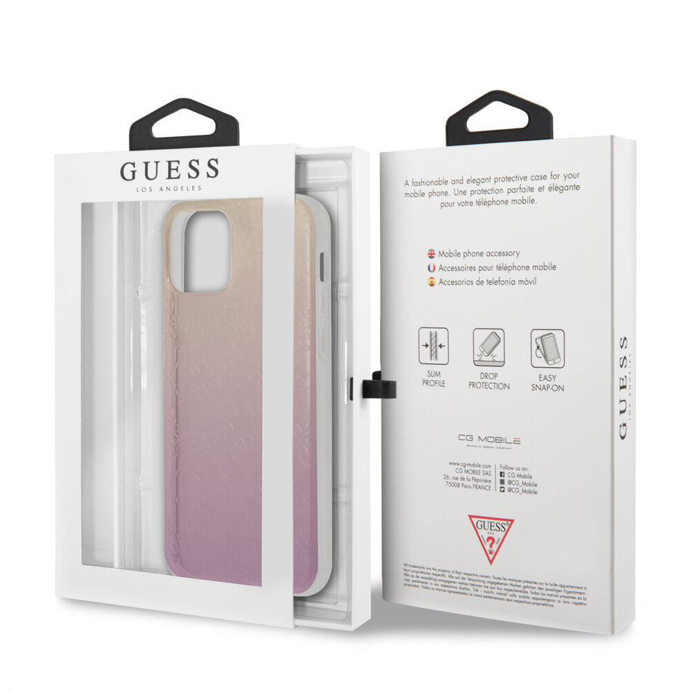 Guess Guess Apple iPhone 12 Pro Max Pink Back cover case - Gradient Guess Guess Apple iPhone 12 Pro Max Pink Back cover case - Gradient