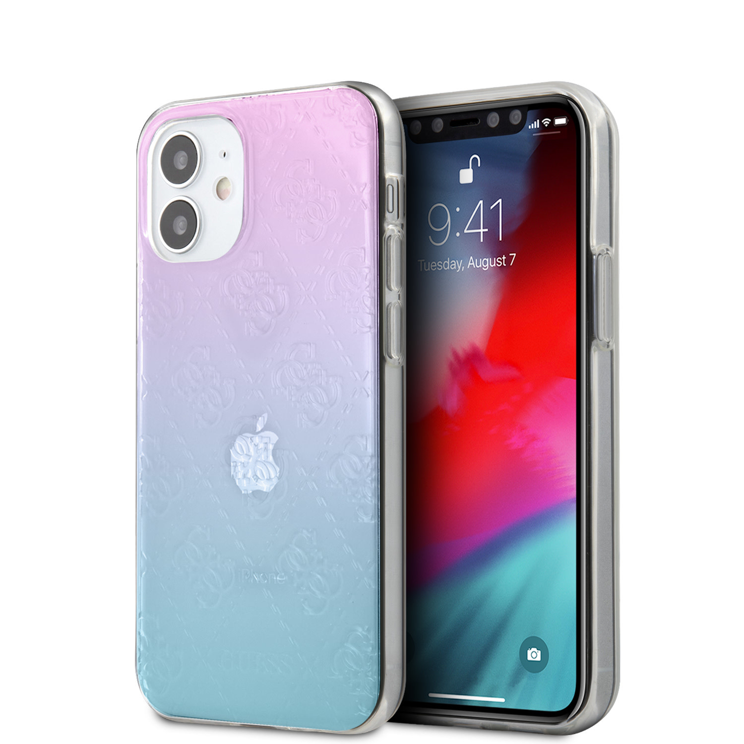 Guess Guess Apple iPhone 12 Mini Blauw Backcover hoesje - Gradient