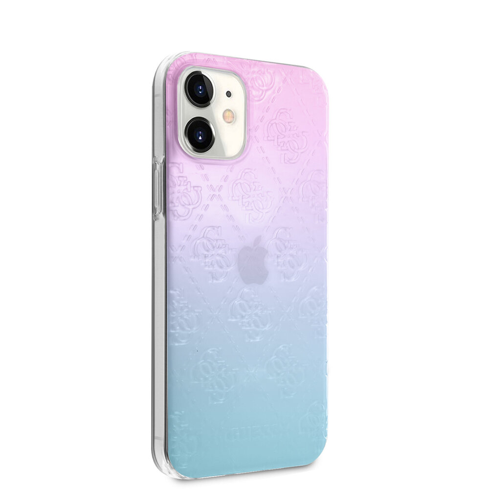 Guess Guess Apple iPhone 12 Mini Blauw Backcover hoesje - Gradient Guess Guess Apple iPhone 12 Mini Blauw Backcover hoesje - Gradient