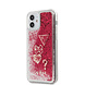 Guess Guess Apple iPhone 12 Mini Raspberry Backcover hoesje - Liquid Glitter Guess Guess Apple iPhone 12 Mini Raspberry Backcover hoesje - Liquid Glitter