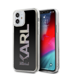 Karl Lagerfeld Apple iPhone 12 Mini Black Back cover case - Liquid Glitter