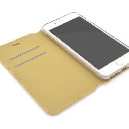 iPhone 7 Plus- iPhone 8 Plus Book Case hoesje - Goud - Pasjeshouder - Magneetsluiting