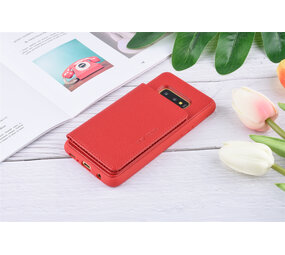 UNIQ Accessory UNIQ Accessory Galaxy S10e Kunstleer Backcover hoesje - Rood UNIQ Accessory UNIQ Accessory Galaxy S10e Kunstleer Backcover hoesje - Rood