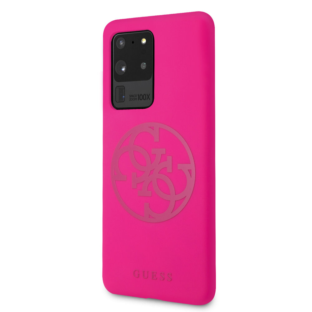 Guess Samsung Galaxy S20 Ultra Fuchsia Backcover hoesje - GUHCS69LS4GFU Guess Samsung Galaxy S20 Ultra Fuchsia Backcover hoesje - GUHCS69LS4GFU