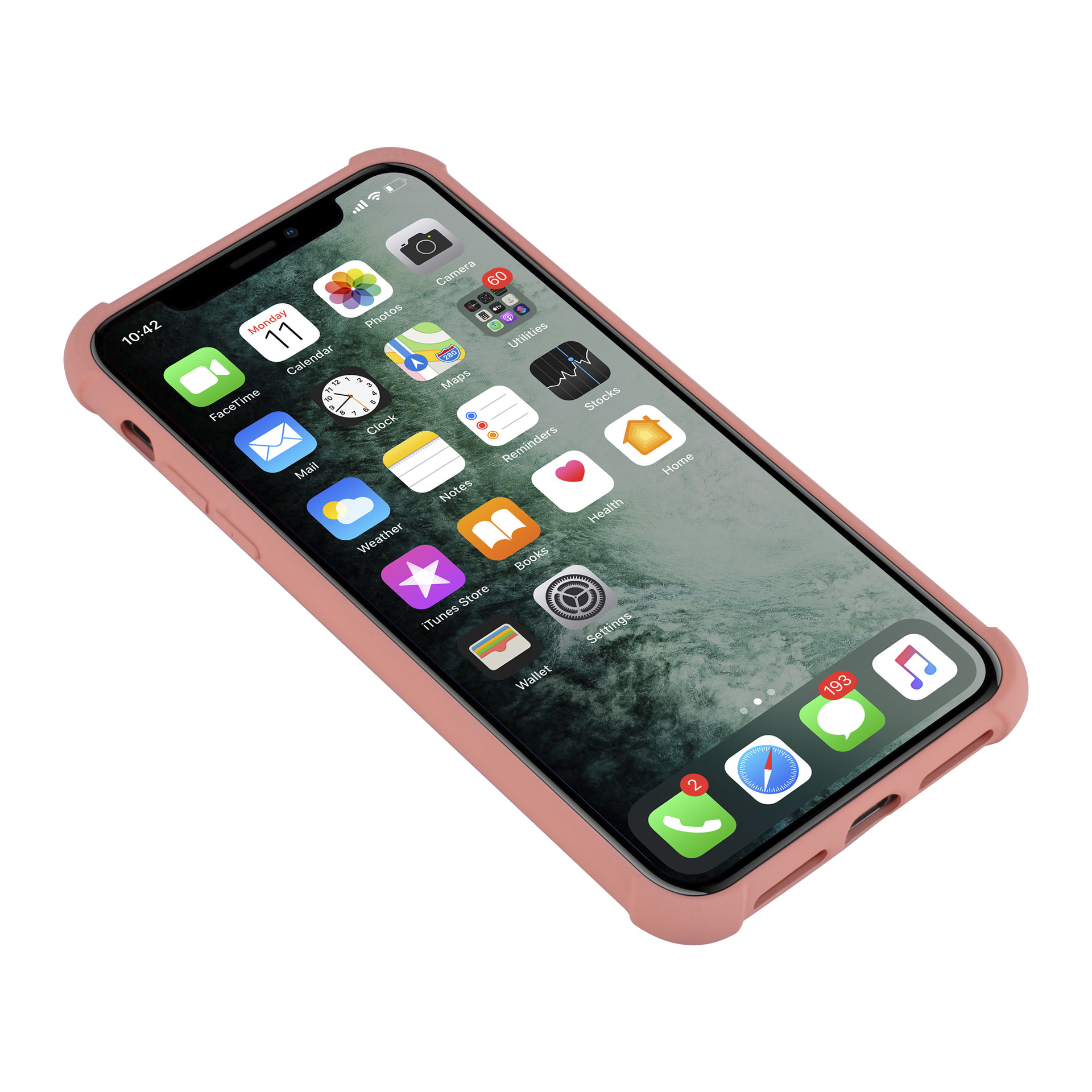 Apple iPhone X-Xs Roze Backcover hoesje - silicone, foto 5 van 6
