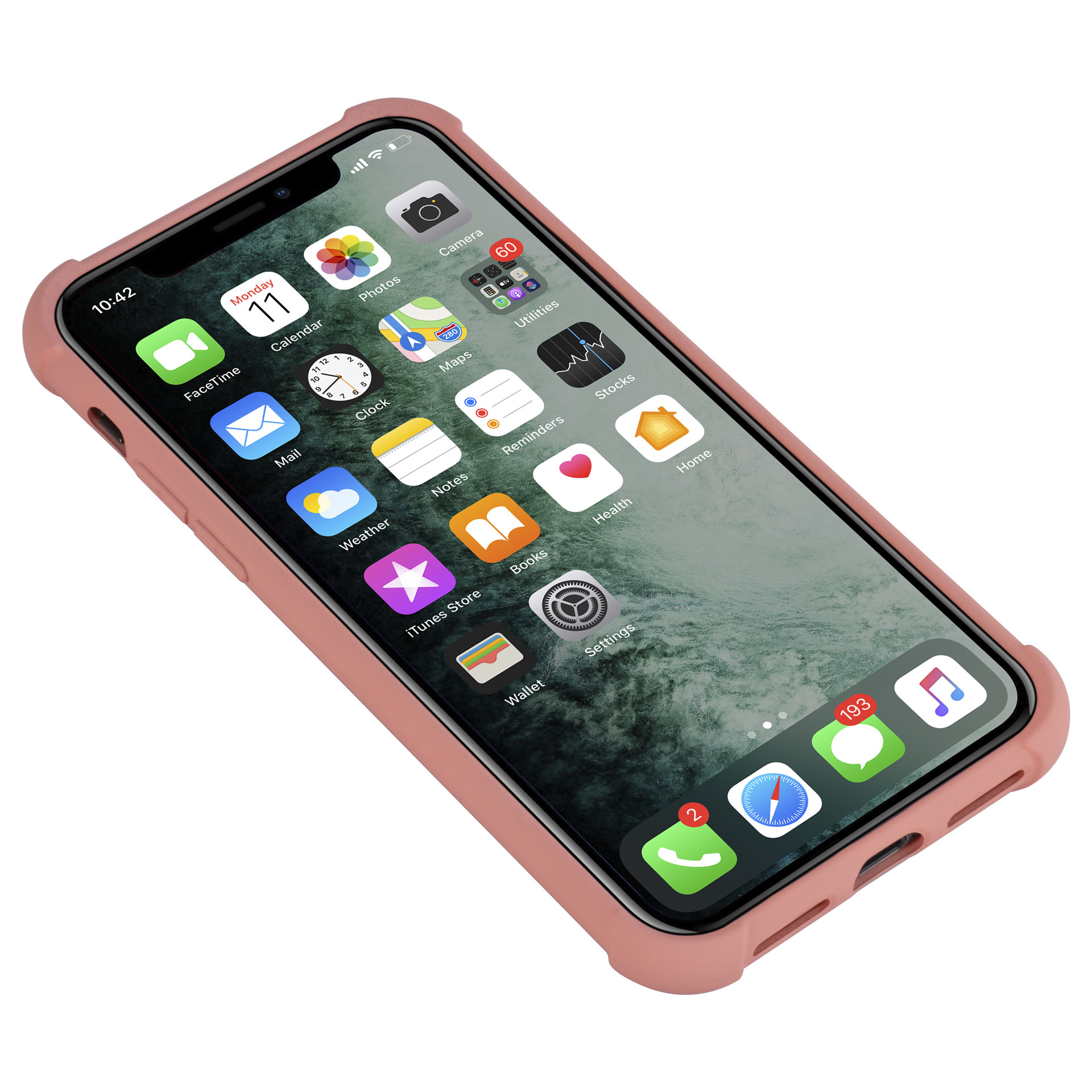 Apple iPhone Xs Max Roze Backcover hoesje - silicone, foto 5 van 6