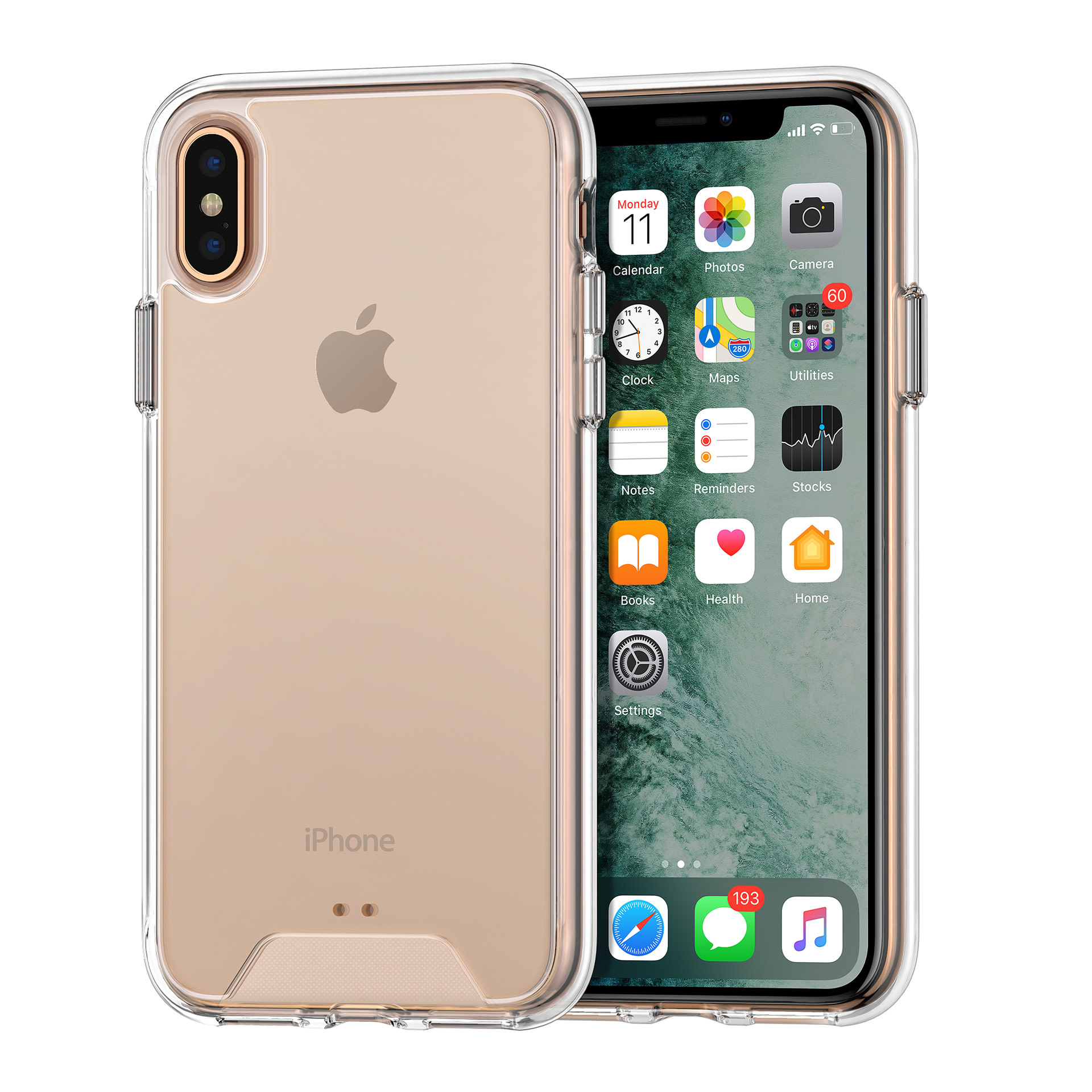 Apple iPhone Xs Max Transparant Backcover hoesje - silicone, foto 4 van 5