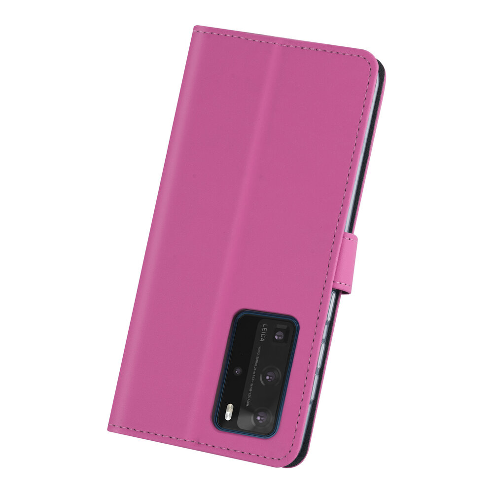 Hoesje voor Huawei P40 Pro - Felroze - Book Case - Kaarthouder Hoesje voor Huawei P40 Pro - Felroze - Book Case - Kaarthouder