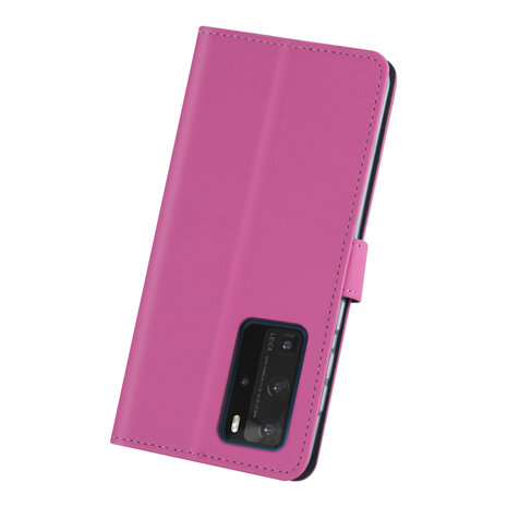 Hoesje voor Huawei P40 Pro - Felroze - Book Case - Kaarthouder Hoesje voor Huawei P40 Pro - Felroze - Book Case - Kaarthouder