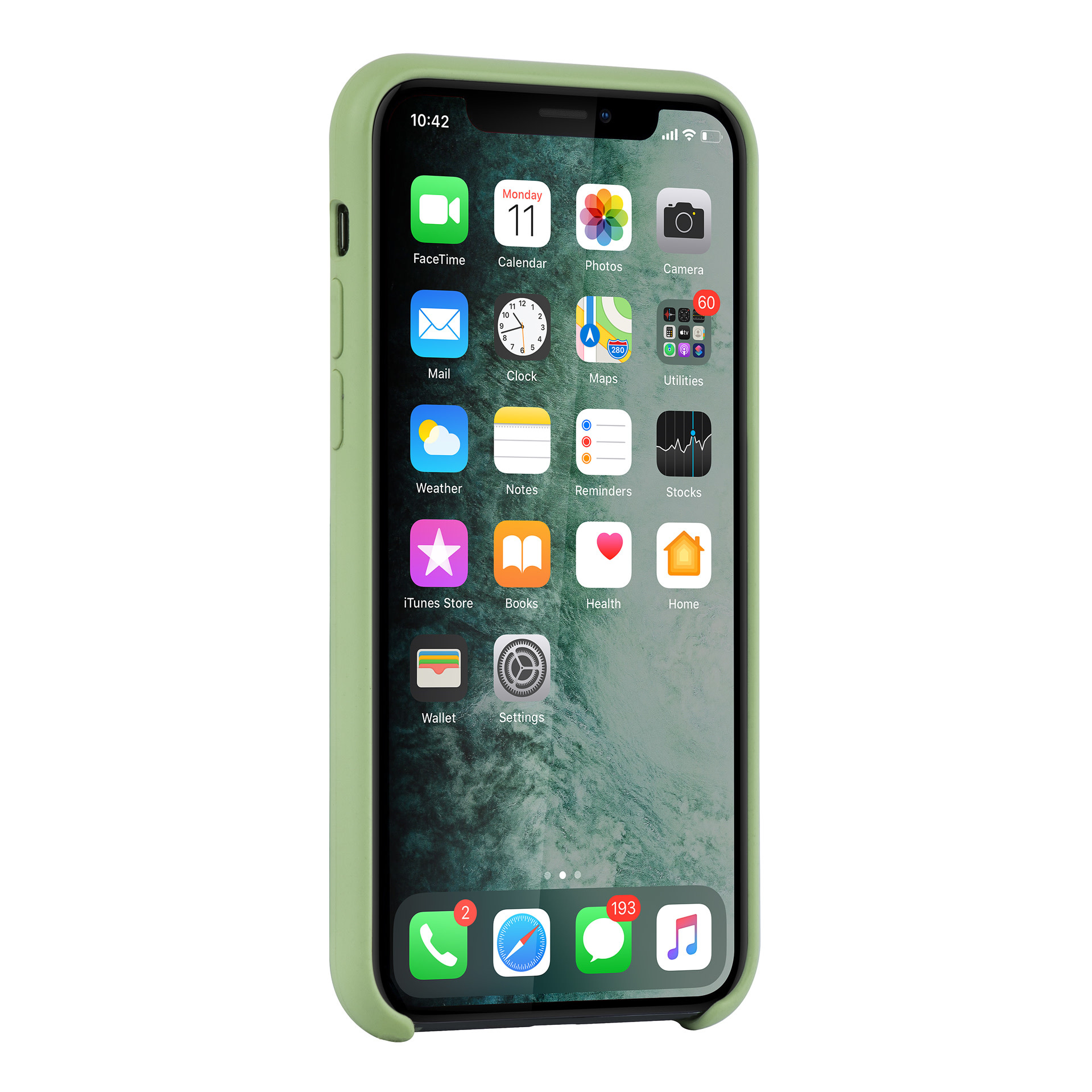 Apple iPhone 11 Pro Licht groen Backcover hoesje - silicone, foto 5 van 6