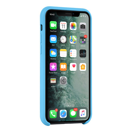 Apple iPhone X-Xs Bleu clair Back cover coque - Silicone Apple iPhone X-Xs Bleu clair Back cover coque - Silicone