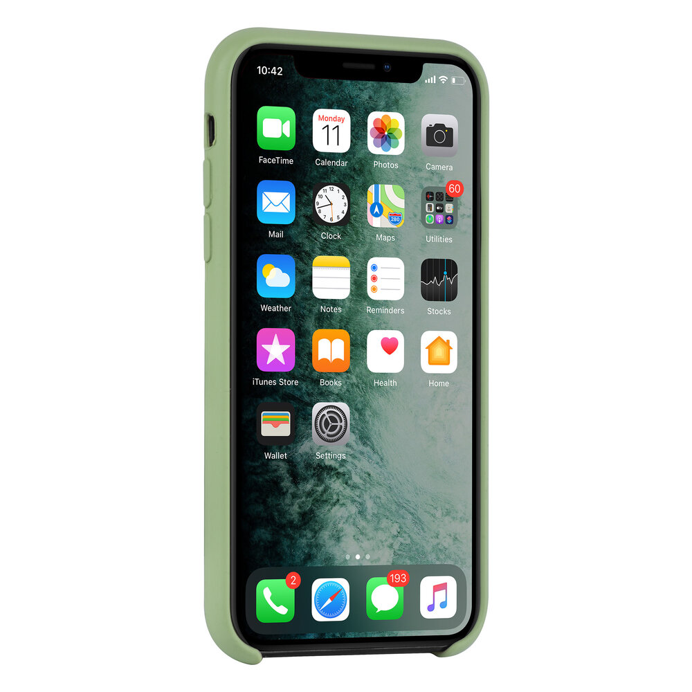 Apple iPhone Xs Max Licht groen Backcover hoesje - silicone Apple iPhone Xs Max Licht groen Backcover hoesje - silicone