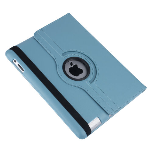 Apple iPad 2-3-4 Light Blue Book Case Tablet - 360 degrees rotatable
