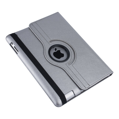 Apple iPad 2-3-4 Book case Zilver Book Case Tablethoes - 360 graden draaibaar