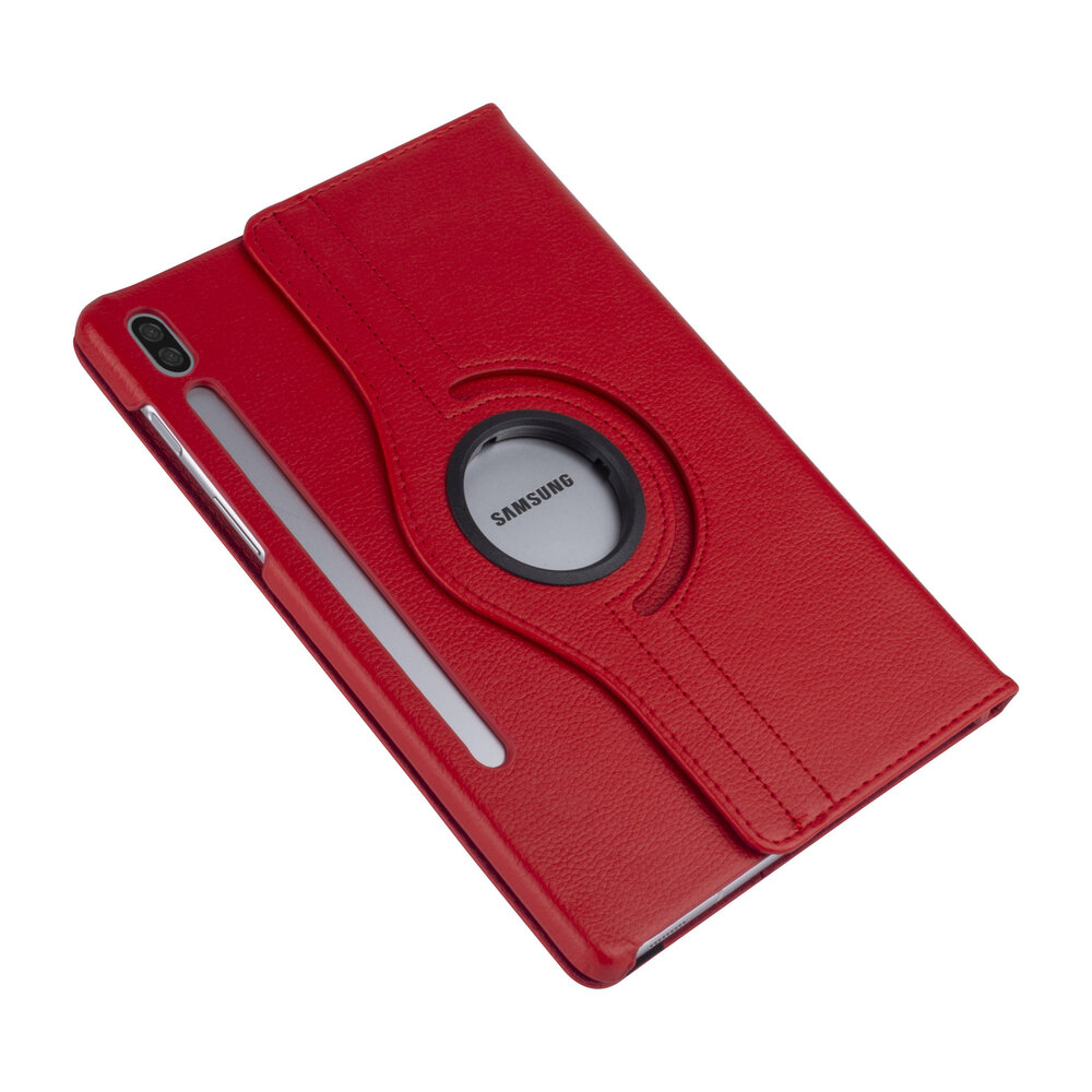 Samsung Tab S6 Rood Book Case Tablethoes - 360 graden draaibaar Samsung Tab S6 Rood Book Case Tablethoes - 360 graden draaibaar