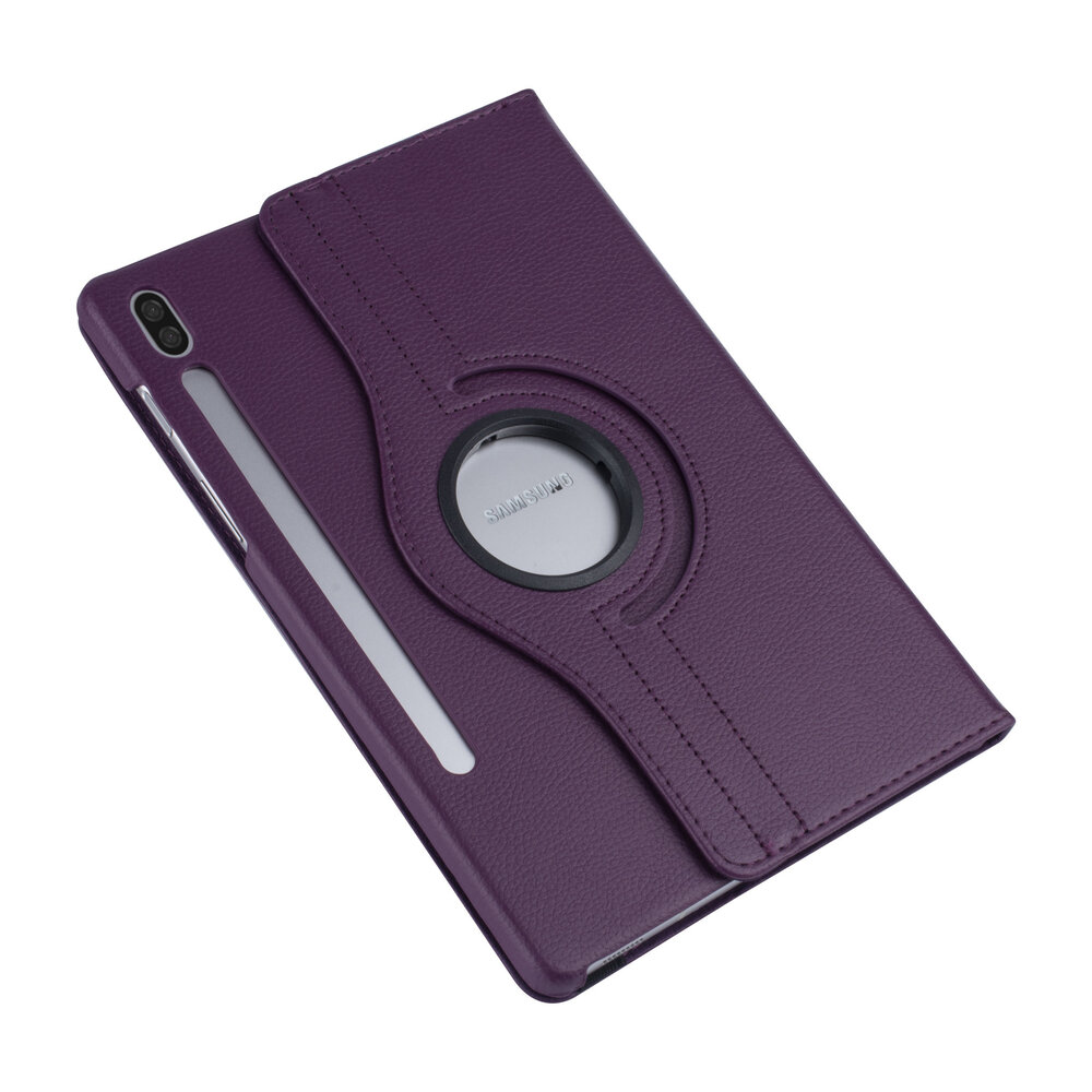 Samsung Tab S6 Paars Book Case Tablethoes - 360 graden draaibaar Samsung Tab S6 Paars Book Case Tablethoes - 360 graden draaibaar
