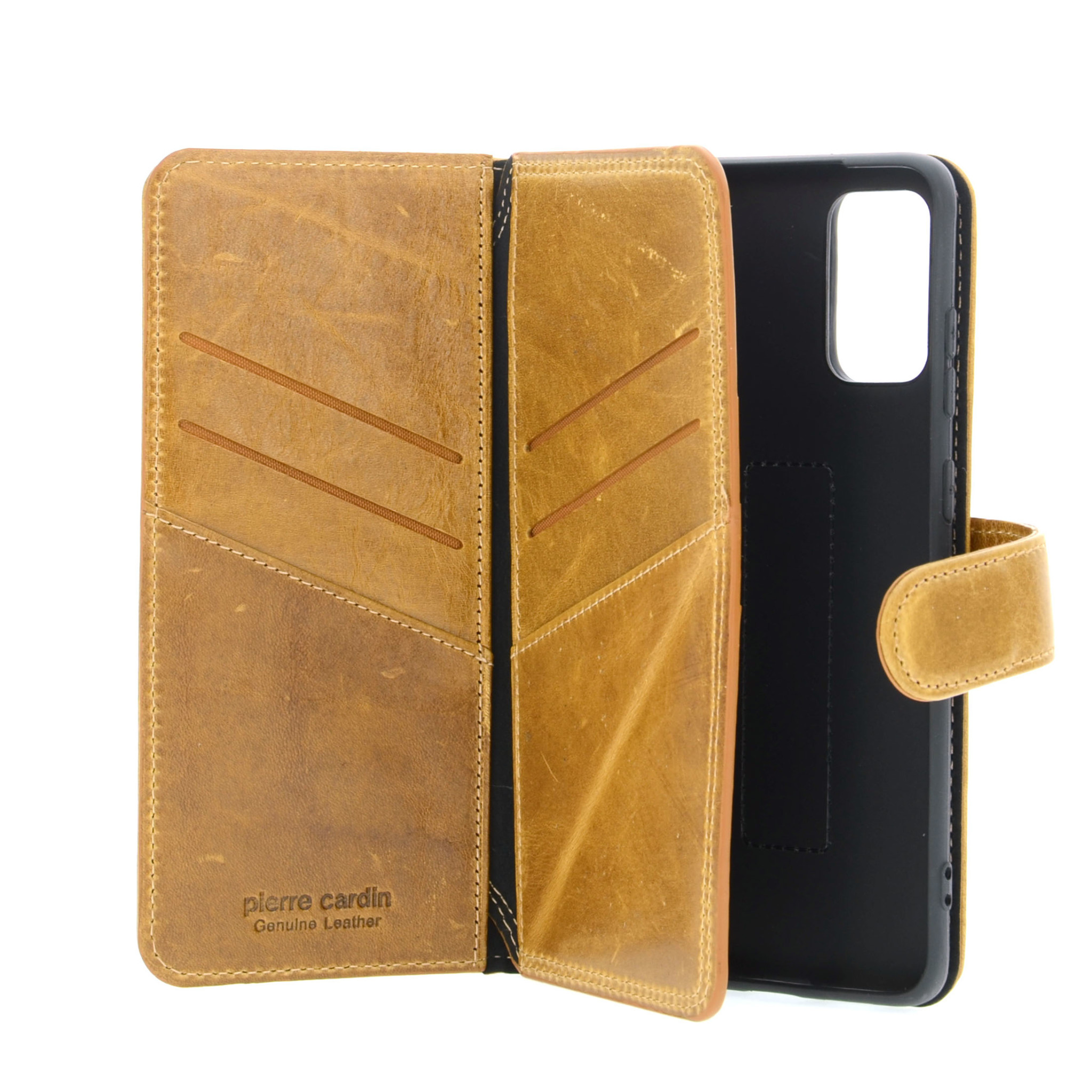 Pierre Cardin Pierre Cardin Bruin hoesje voor Samsung Galaxy S20 Plus - Book Case - Echt leder, foto 5 van 6