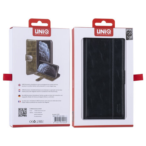 UNIQ Accessory Zwart hoesje Samsung Galaxy S20 - Book Case - PU leather UNIQ Accessory Zwart hoesje Samsung Galaxy S20 - Book Case - PU leather