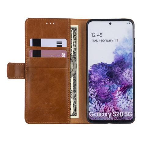 UNIQ Accessory Bruin hoesje Samsung Galaxy S20 - Book Case - PU leather UNIQ Accessory Bruin hoesje Samsung Galaxy S20 - Book Case - PU leather