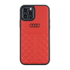 Audi Apple iPhone 12 Mini Red Back cover case Q8 Serie - Genuine Leather