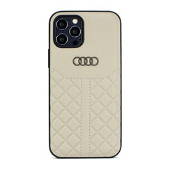 Audi Apple iPhone 12 Mini Beige Back cover case Q8 Serie - Genuine Leather