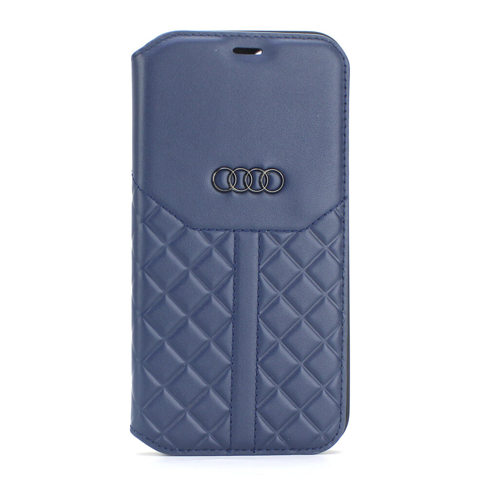 Audi Audi Apple iPhone 12 Mini Blue Book type case Q8 Serie - Genuine Leather Audi Audi Apple iPhone 12 Mini Blue Book type case Q8 Serie - Genuine Leather
