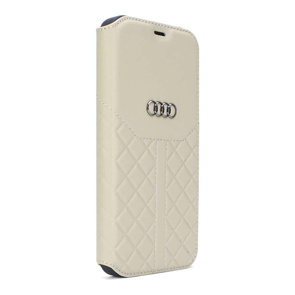 Audi Audi Apple iPhone 12 Mini Beige Book type housse Q8 Série - Genuine Leather Audi Audi Apple iPhone 12 Mini Beige Book type housse Q8 Série - Genuine Leather