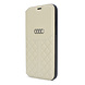 Audi Audi Apple iPhone 12 / 12 Pro Beige Book type housse Q8 Série - Genuine Leather Audi Audi Apple iPhone 12 / 12 Pro Beige Book type housse Q8 Série - Genuine Leather