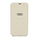 Audi Audi Apple iPhone 12 / 12 Pro Beige Book type housse Q8 Série - Genuine Leather Audi Audi Apple iPhone 12 / 12 Pro Beige Book type housse Q8 Série - Genuine Leather