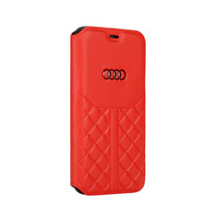 Audi Apple iPhone 12 Pro Max Rot Book-Case hul Q8 Serie - Genuine Leather