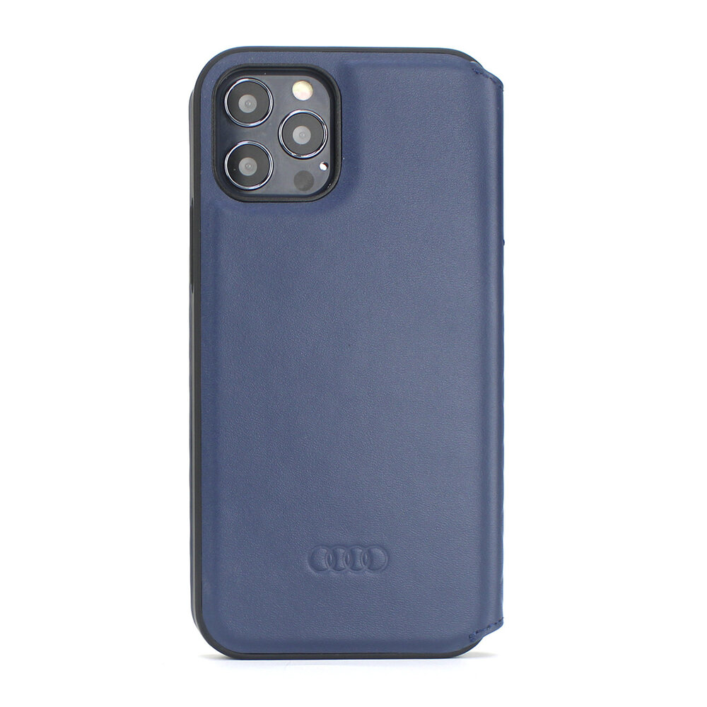 Audi Audi Apple iPhone 12 Pro Max Bleu Book type housse Q8 Série - Genuine Leather Audi Audi Apple iPhone 12 Pro Max Bleu Book type housse Q8 Série - Genuine Leather
